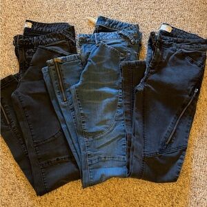 Free People (3) black/ blue skinny moto jeans